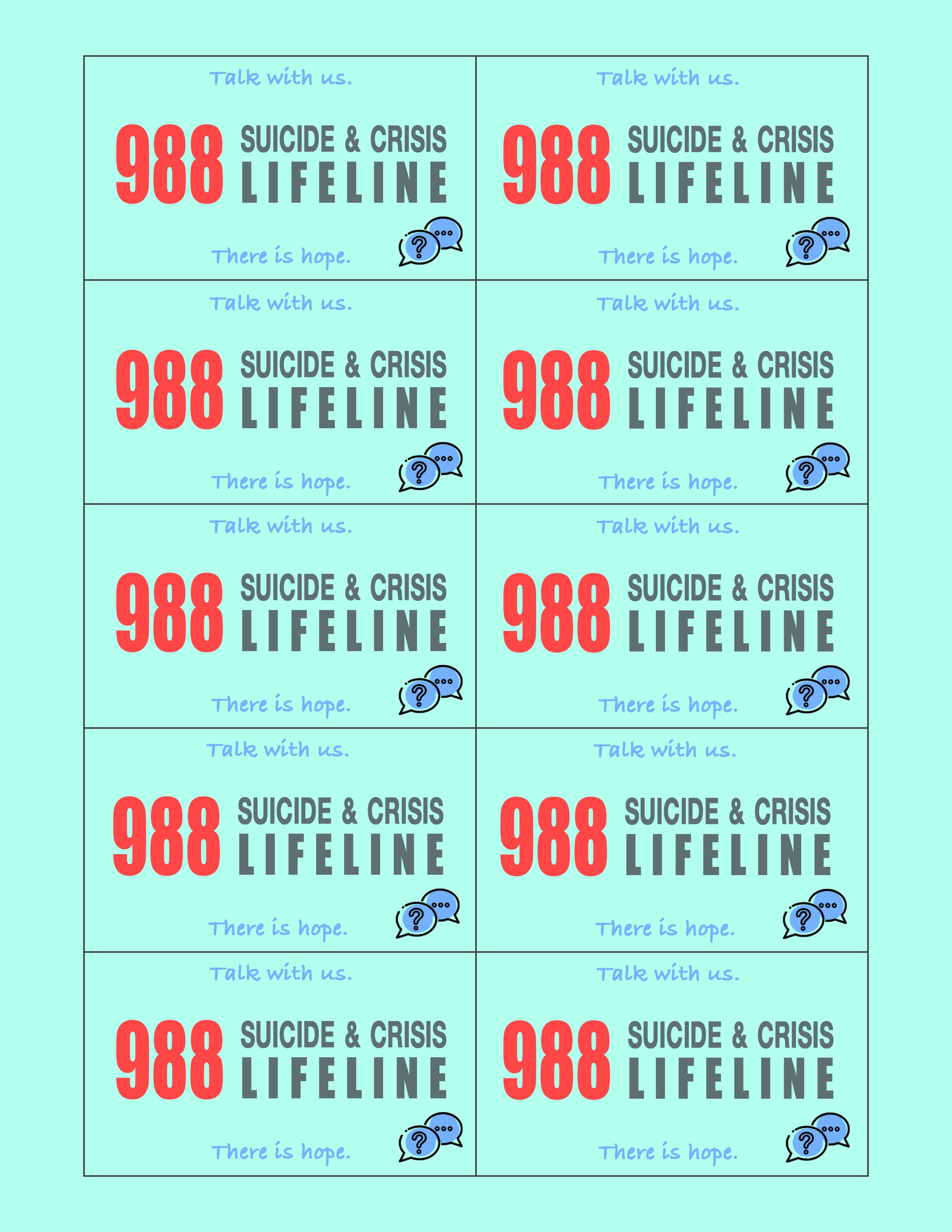 988 Lifeline Wallet Cards Front Print