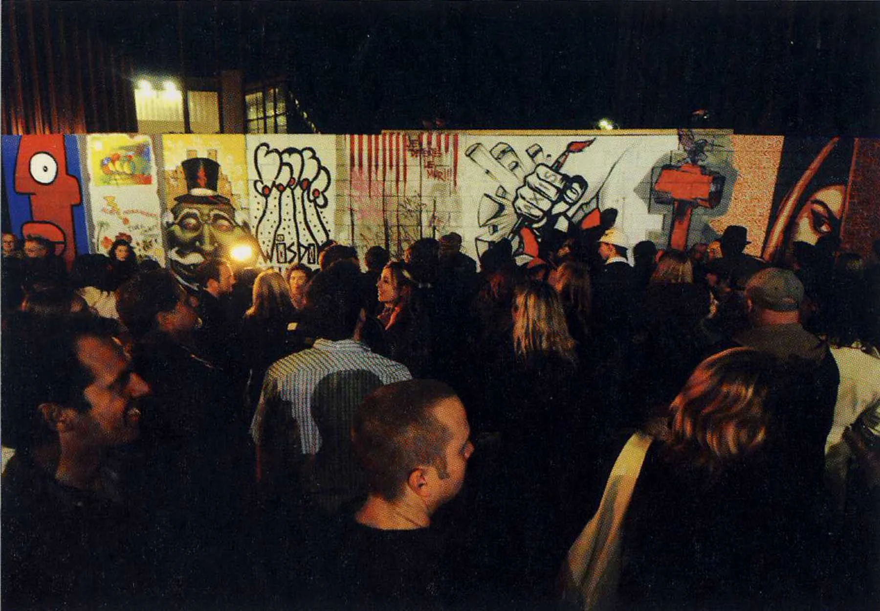 Audience gathers at the Wall Along Wilshire