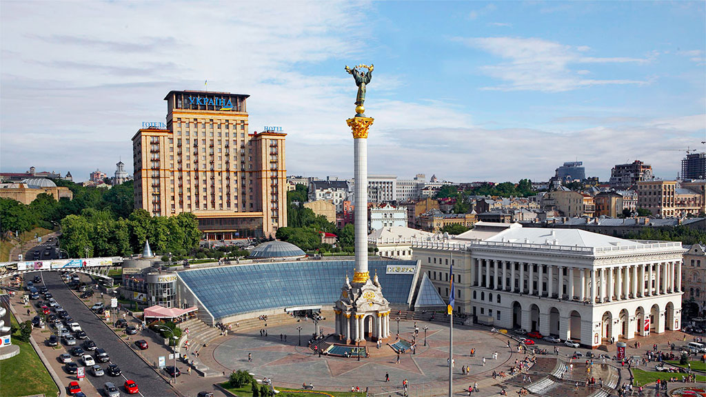 Ukraina Hotel and Maidan Square