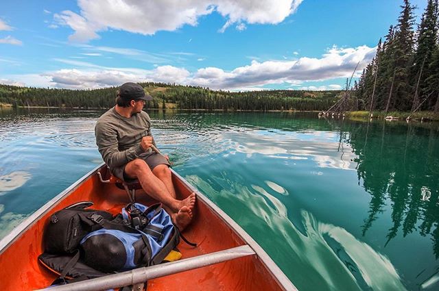 Early on in the book Adam describes how he paddles down past the abandoned fishing huts along the Yukon&rsquo;s river bank and past Whitehorse, drifting in the midday heat. We love this picture by @therollingvan, an enticing example of the lure of th