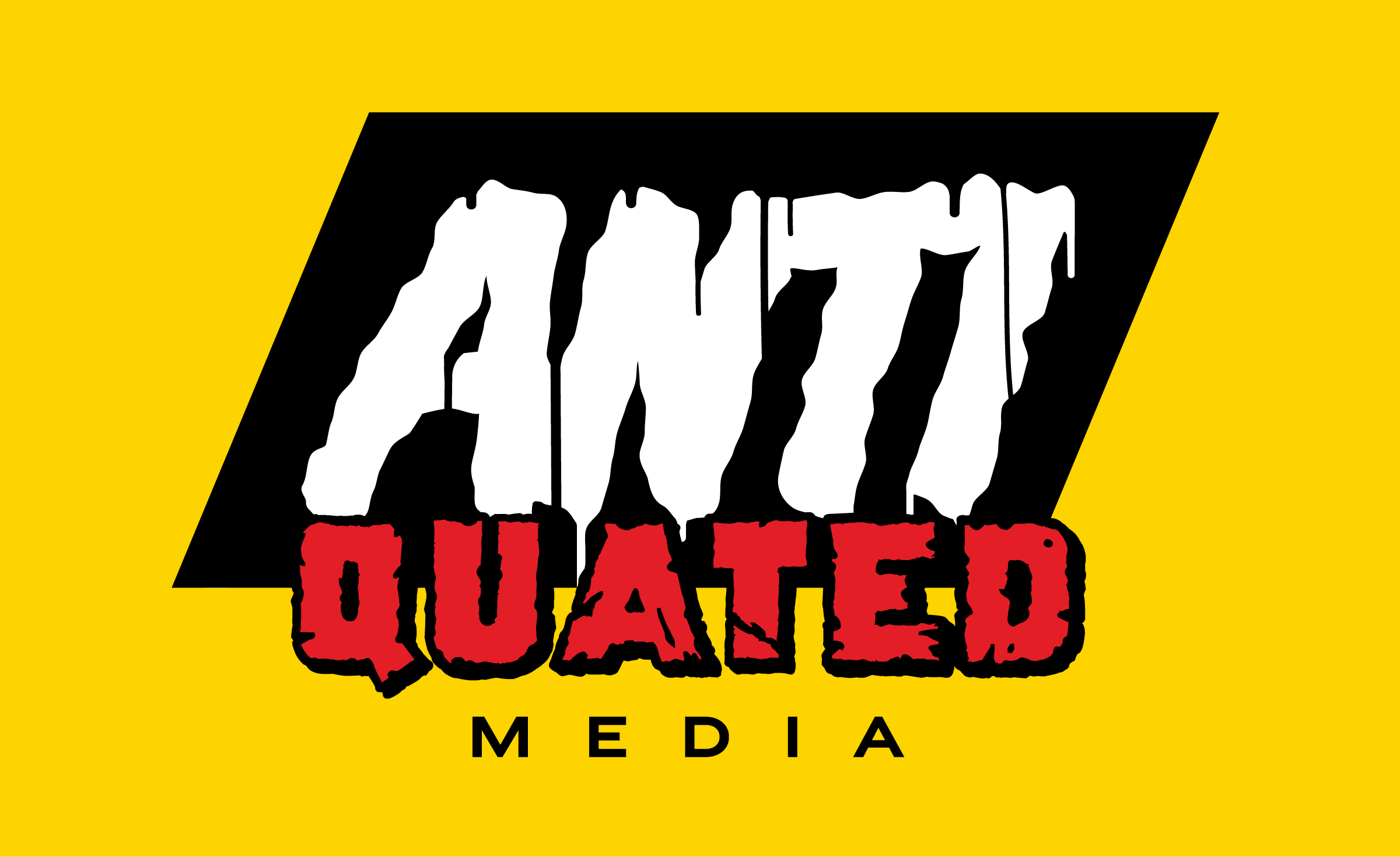 Logo of CAMEO Moviez Media with bold distressed white text and red text on a yellow background.