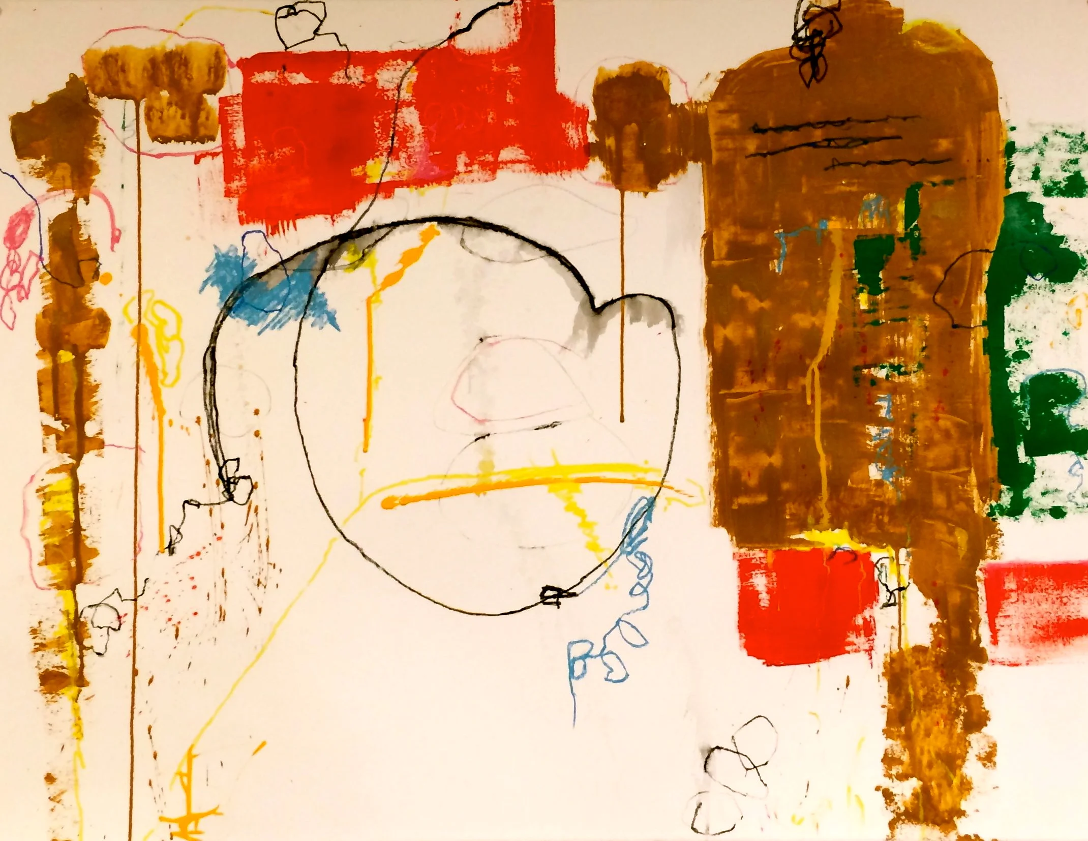 Being in Harlem, 2015. Mixed media on Rives BFK, 22"x30". Photo credit: Gina Marcel.
