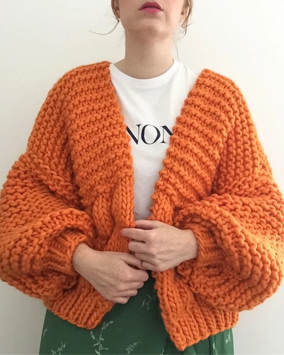 bubble sleeve cardigan knitting pattern