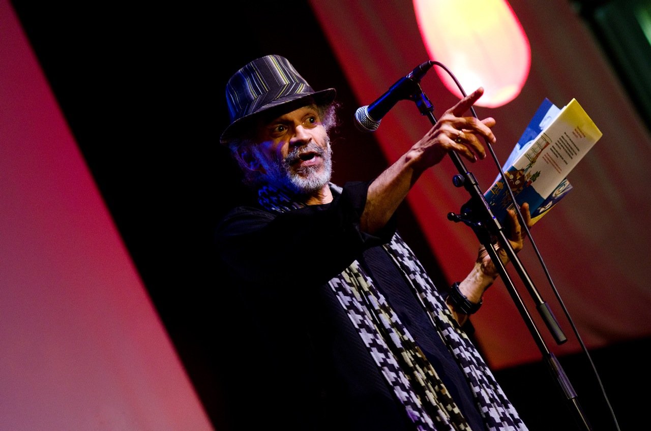 John Agard and Philip Nanton at Dorchester Literary Festival