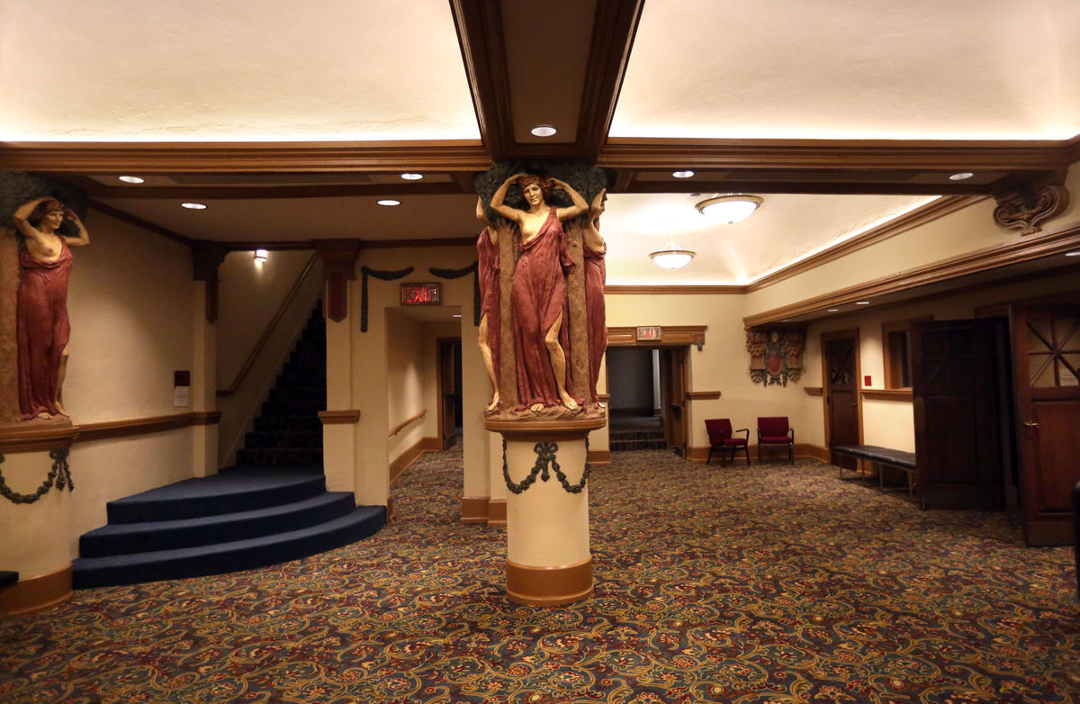 The newly remodeled Perry Family Lobby in the Wells Theatre in Norfolk, photographed Thursday, January 6, 2017, by Steve Earley. 