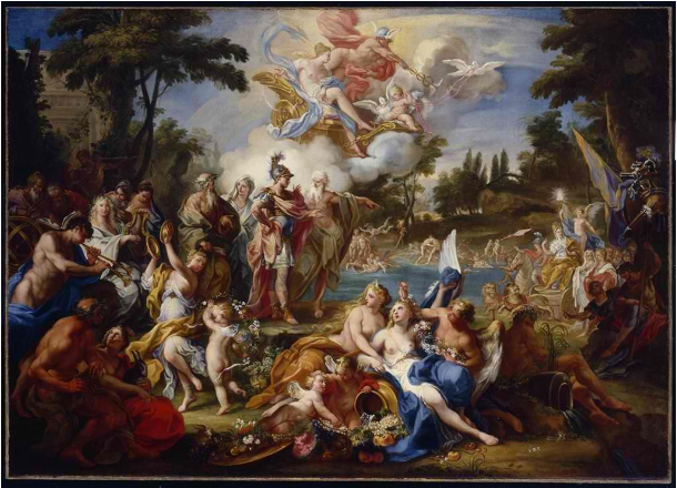Sebastiano Conca’s painting, The Vision of Aeneas in the Elysian Fields