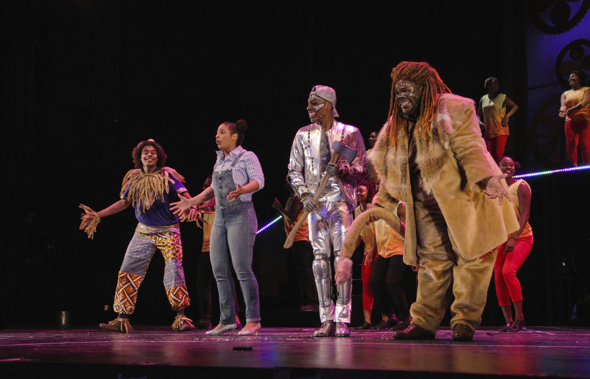 Starring in "The Wiz" are: from left, Matthew Jackson as Scarecrow, Alana Houston as Dorothy, Jonathan Cooper as Tin Man and Darius Nelson as Lion. (photo by Samuel W. Flint)