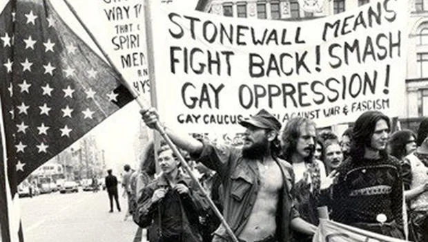 Gay activists protest after the Stonewall Rebellion. Photo by Leonard Fink