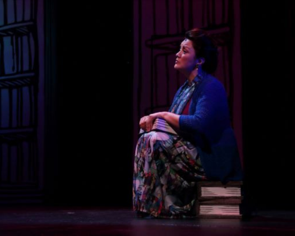 Summer camp teaching artist Laura Agudelo as Mrs. Phelps in MATILDA THE MUSICAL. Photo by Samuel W. Flint