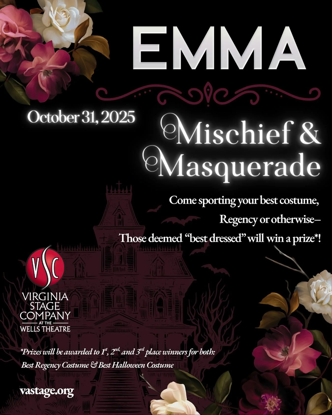 Halloween meets Jane Austen! 🎃🤝👒
Join us for Emma on October 31 and come dressed to impress. We&rsquo;ll be awarding prizes for Best Halloween Costume and Best Regency Costume&mdash;so whether you&rsquo;re spooky, silly, or straight out of Highbur