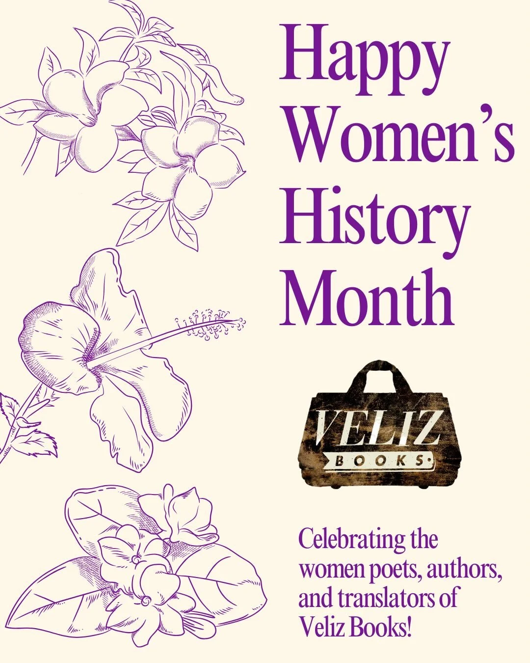 Happy Women&rsquo;s History Month! Celebrate March with some wonderful titles from Veliz Books! All books are available for purchase on our website, velizbooks.com 📚Thank you for supporting an #indiepress this women&rsquo;s history month! #velizbook