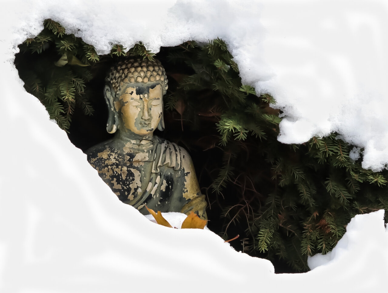  Garden Buddha in Snow 
