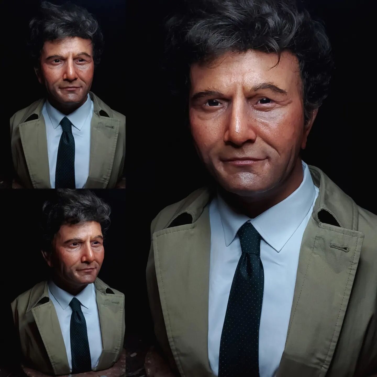 Made a bust of Columbo! This was originally made as a gift for my aunt, but now I want one. Columbo is awesome! 😊

#fx #specialfx #sculpture #sculpt #columbo #peterfalk #columbotv #peterfalkcolumbo #detective #nbcmysterymovie #tv #classictv #1970s #