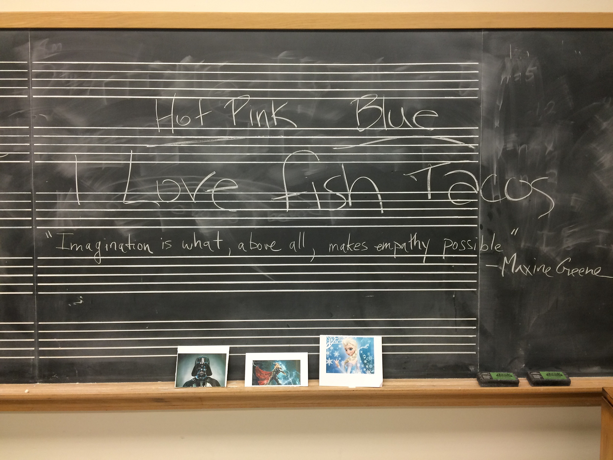 Blackboard image from Teaching Artist class at UNL, January 2016