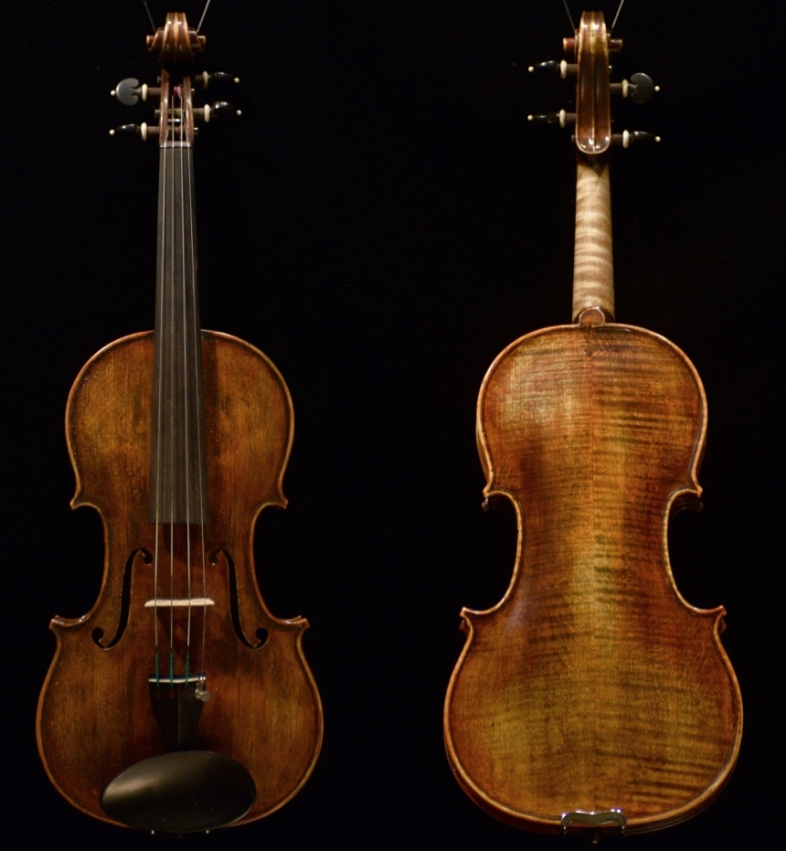 The violin pictured above was made by K e i t h H i l l and his research partner, a r t i o m s i n e l n i k o v, who was also his acoustical technology student from Kiev, Ukraine