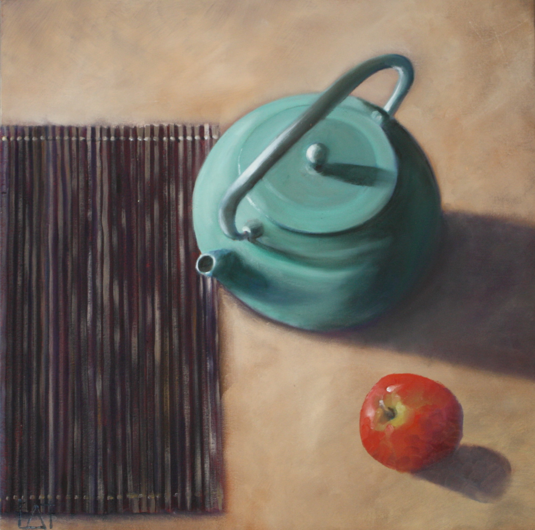Teapot with Apple Oil on Canvas 50cm x 50cm