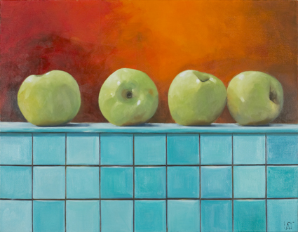 On the Tiles Oil on Canvas 70cm x 90cm