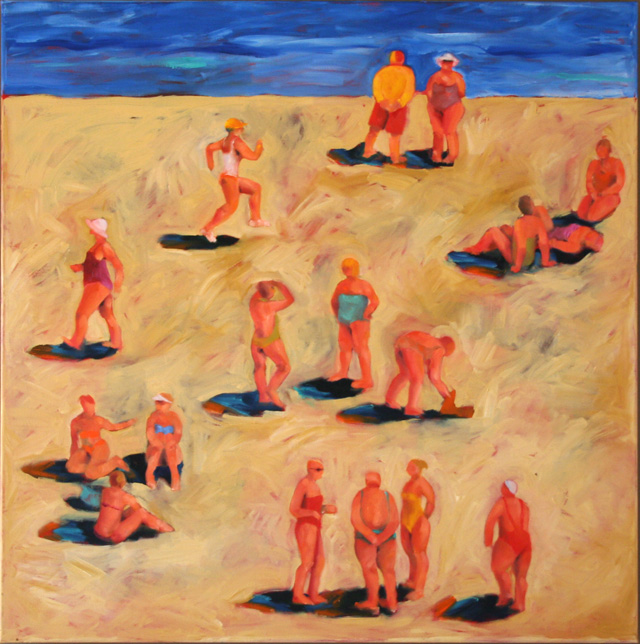 Beach Belles 1 Oil on Canvas 90cm x 90cm