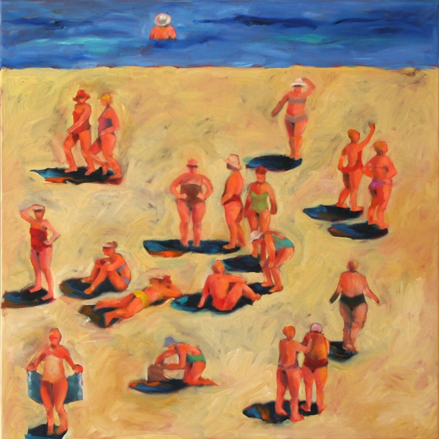 Beach Belles 2 Oil on Canvas 90cm x 90cm