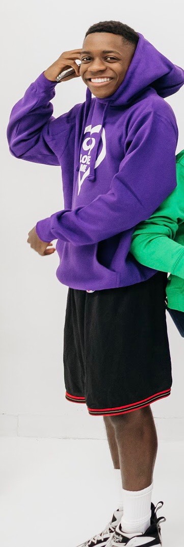 I Love Me Purple Hoodie, White Heart