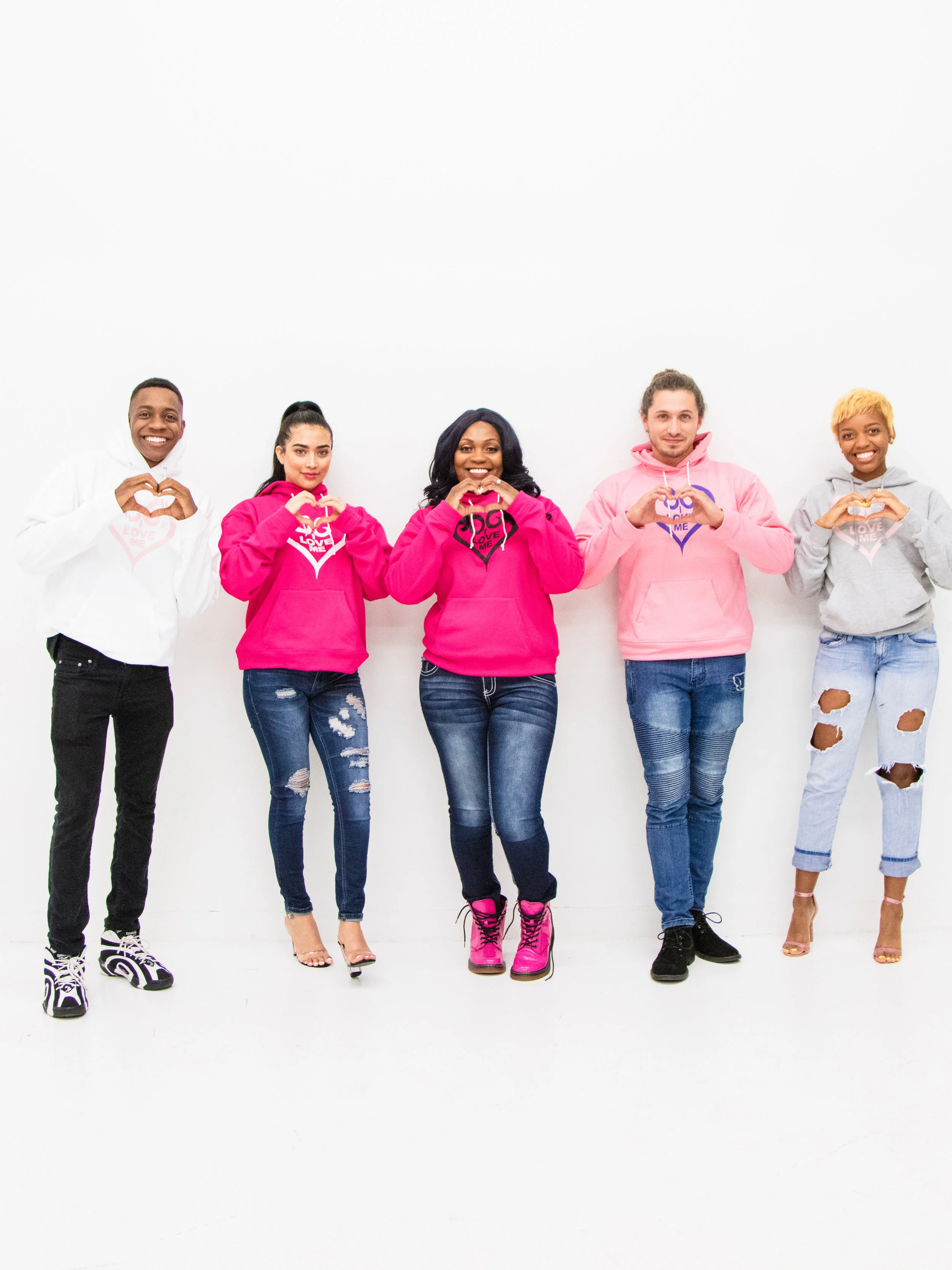I Love Me Soft Pink Hoodie, Purple Heart