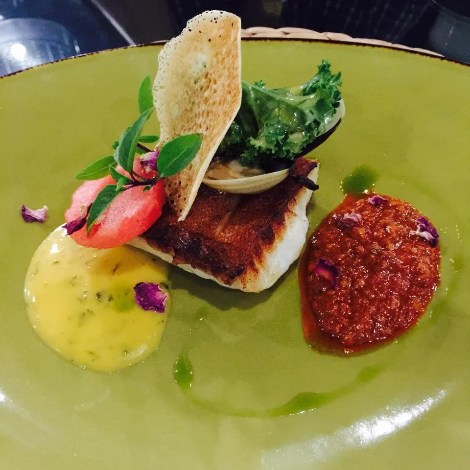 This is the very tasty coral trout, our first main dish of the night!