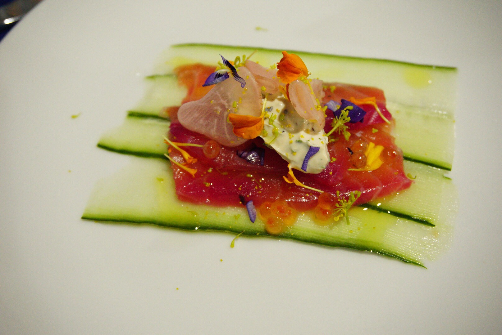 The Pickled Herring's Smoked salmon with roe, dill cream, pickled radish and cucumbers