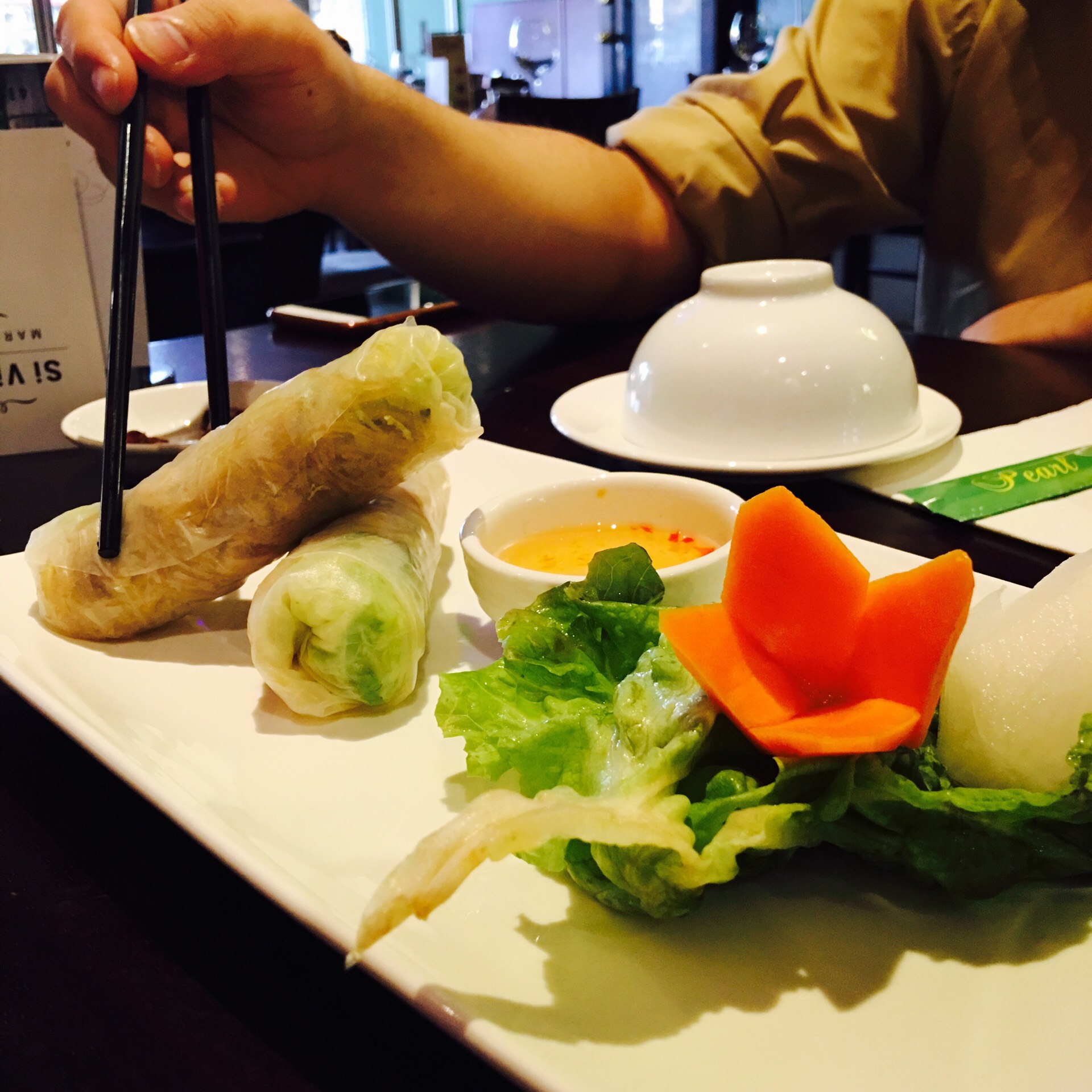 Rice Paper Roll with Shredded Pork at Pearl Restaurant