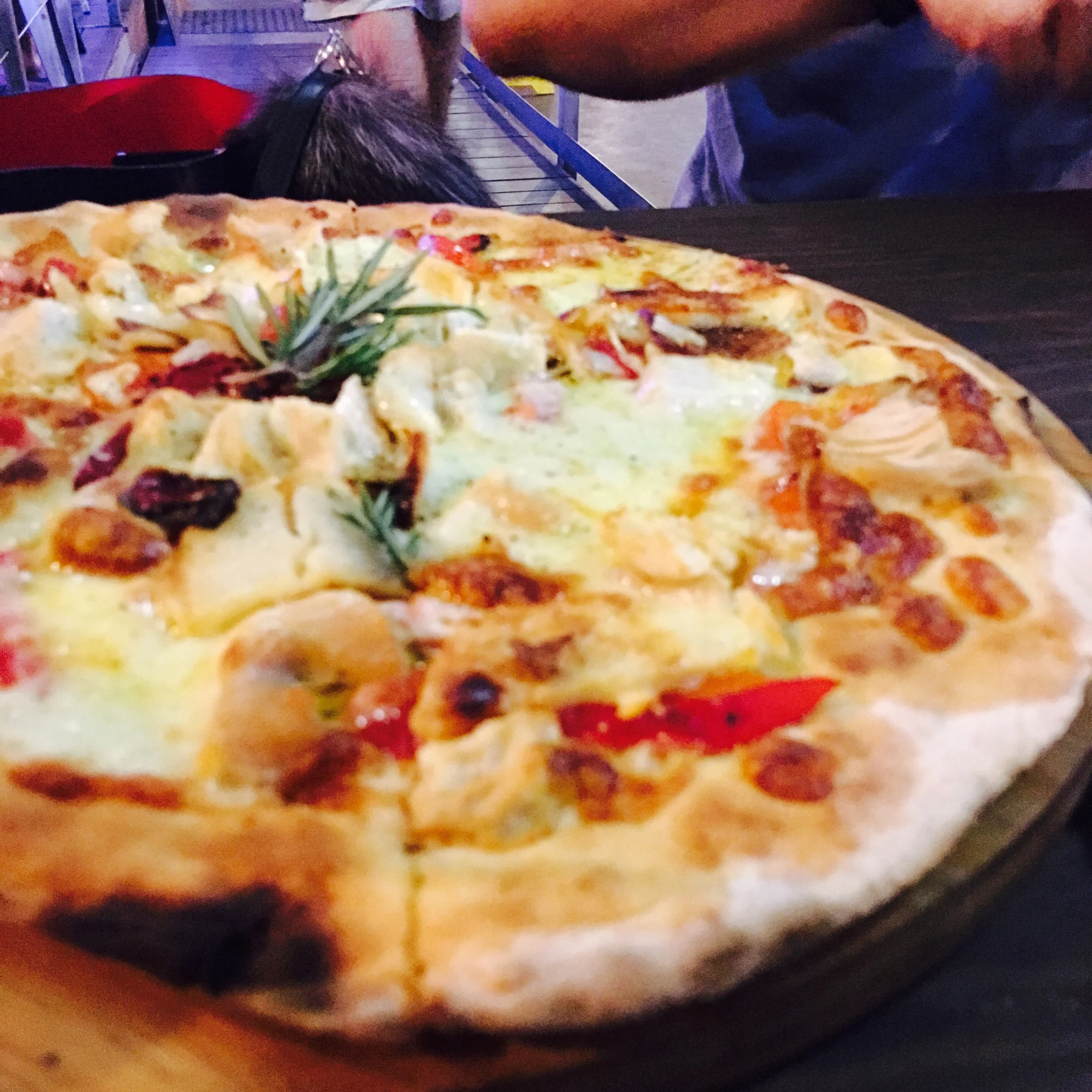 Close of up the Cheesy Tiberio Pizza