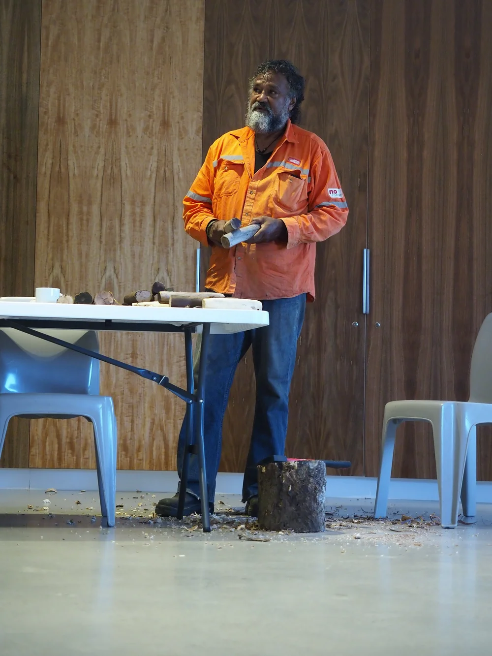 Vincent Ryder making tapping stick