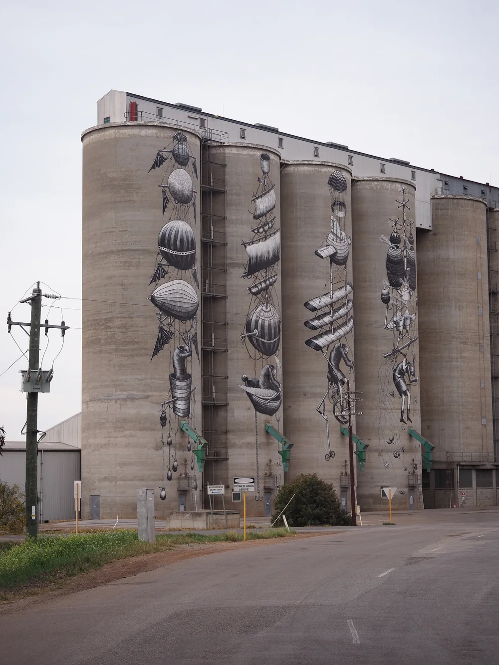 PUBLIC Silo Art by Phlegm Northam