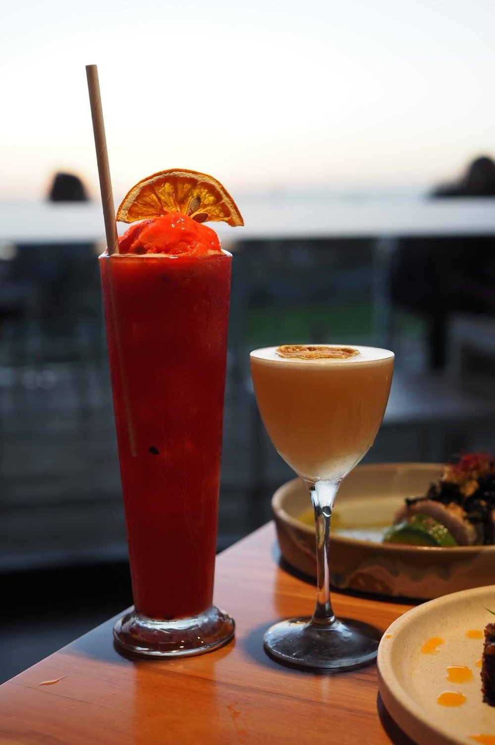 Cocktails at The Beach House during Sunset