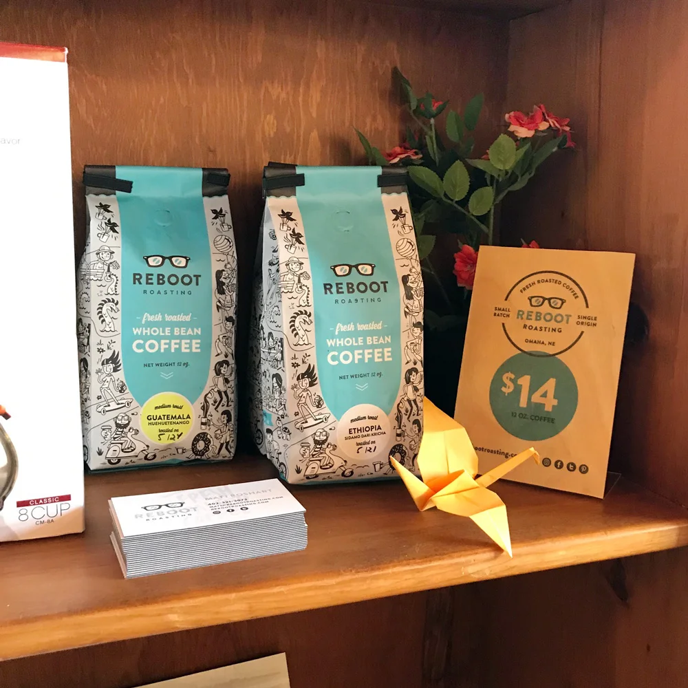 Reboot Roasting coffee bags at Well Grounded