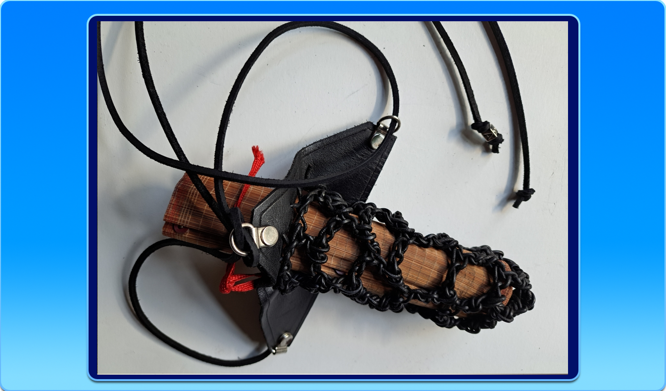 Hand Crocheted Black Leather Penis Pouch