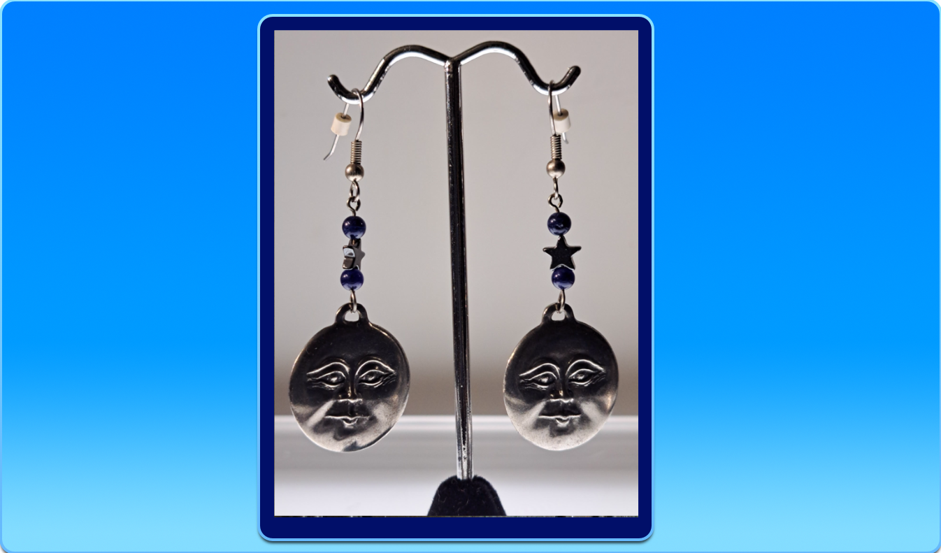 Pewter Moon Earrings