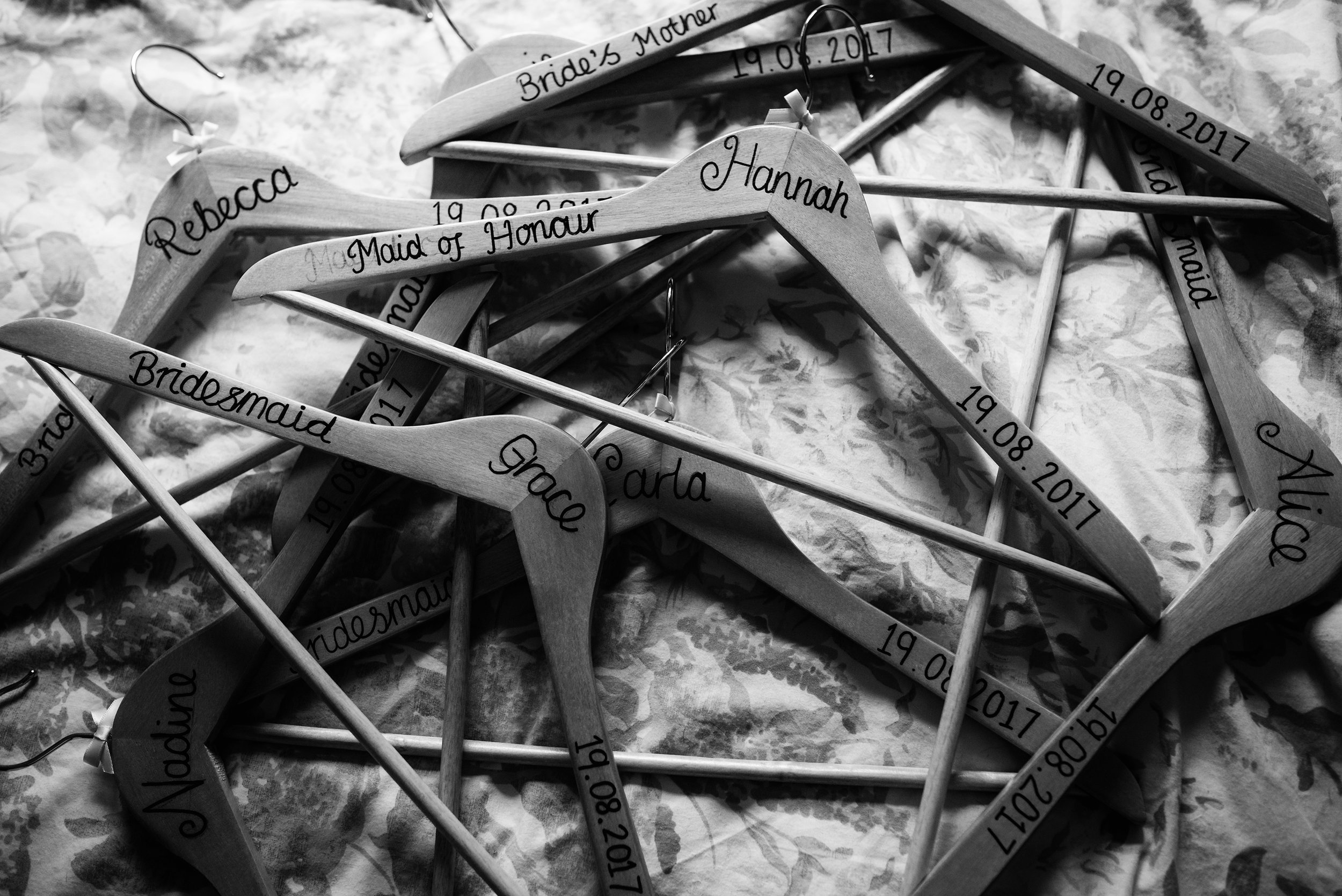 Named hangers on the floor