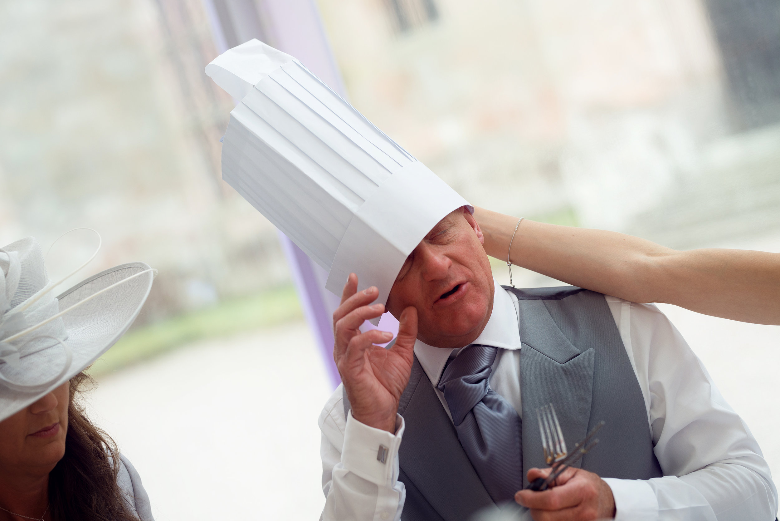 The brides father trying to keep his chefs hat on