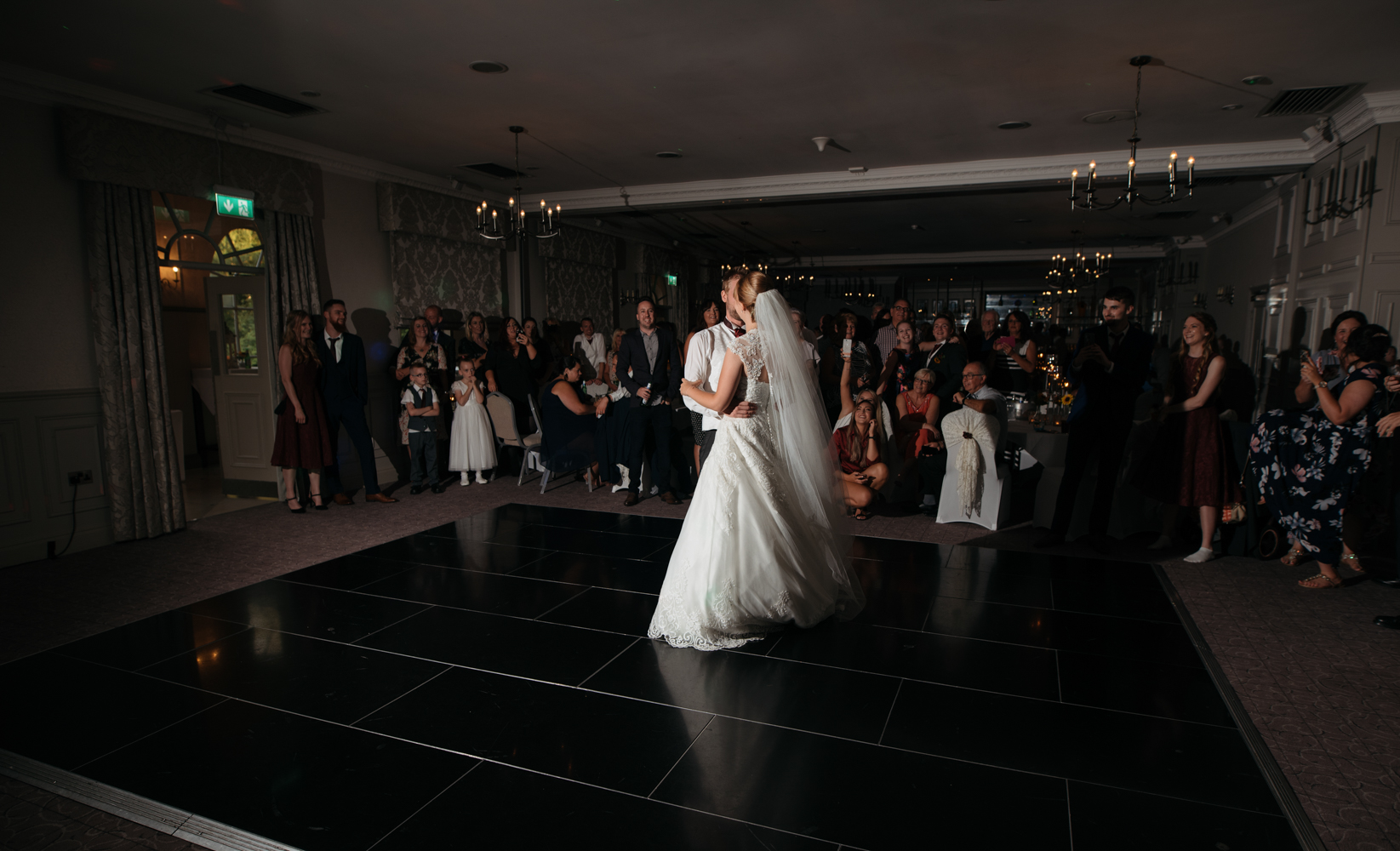 The bride and grooms first dance together