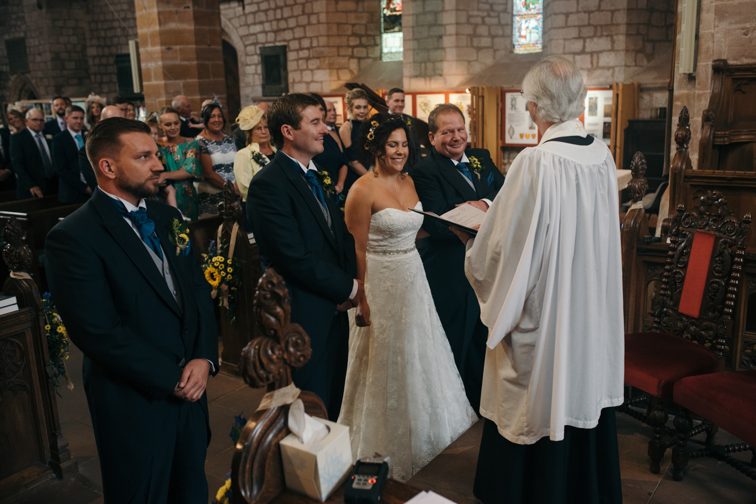 Bride and groom during the wedding ceremony