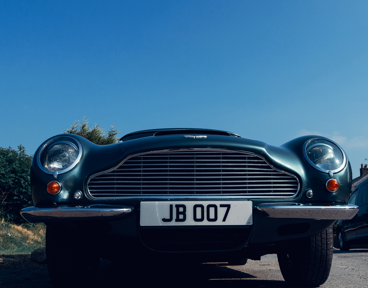 Full front shot of the Aston Martin car