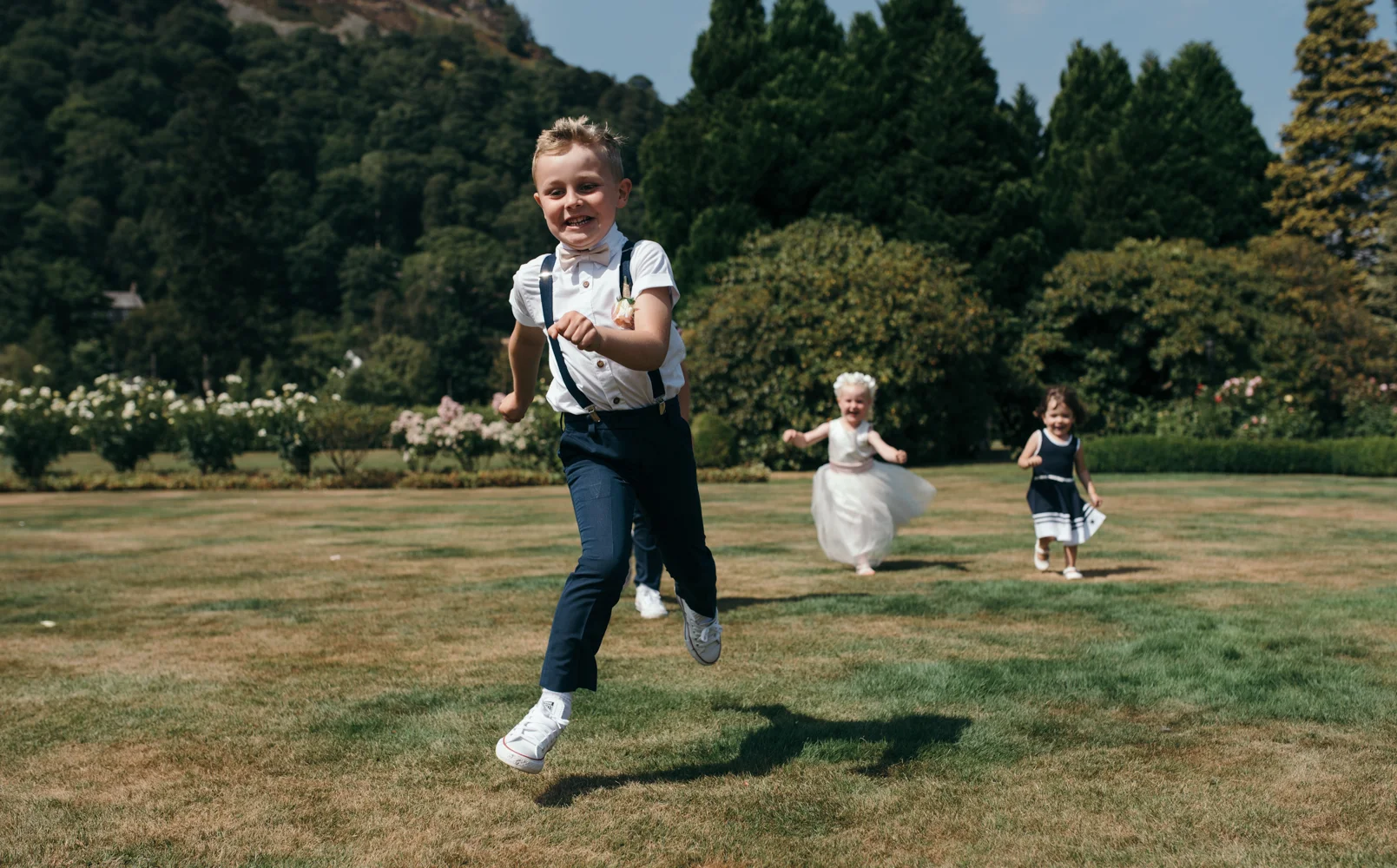 Time for a running race with the children