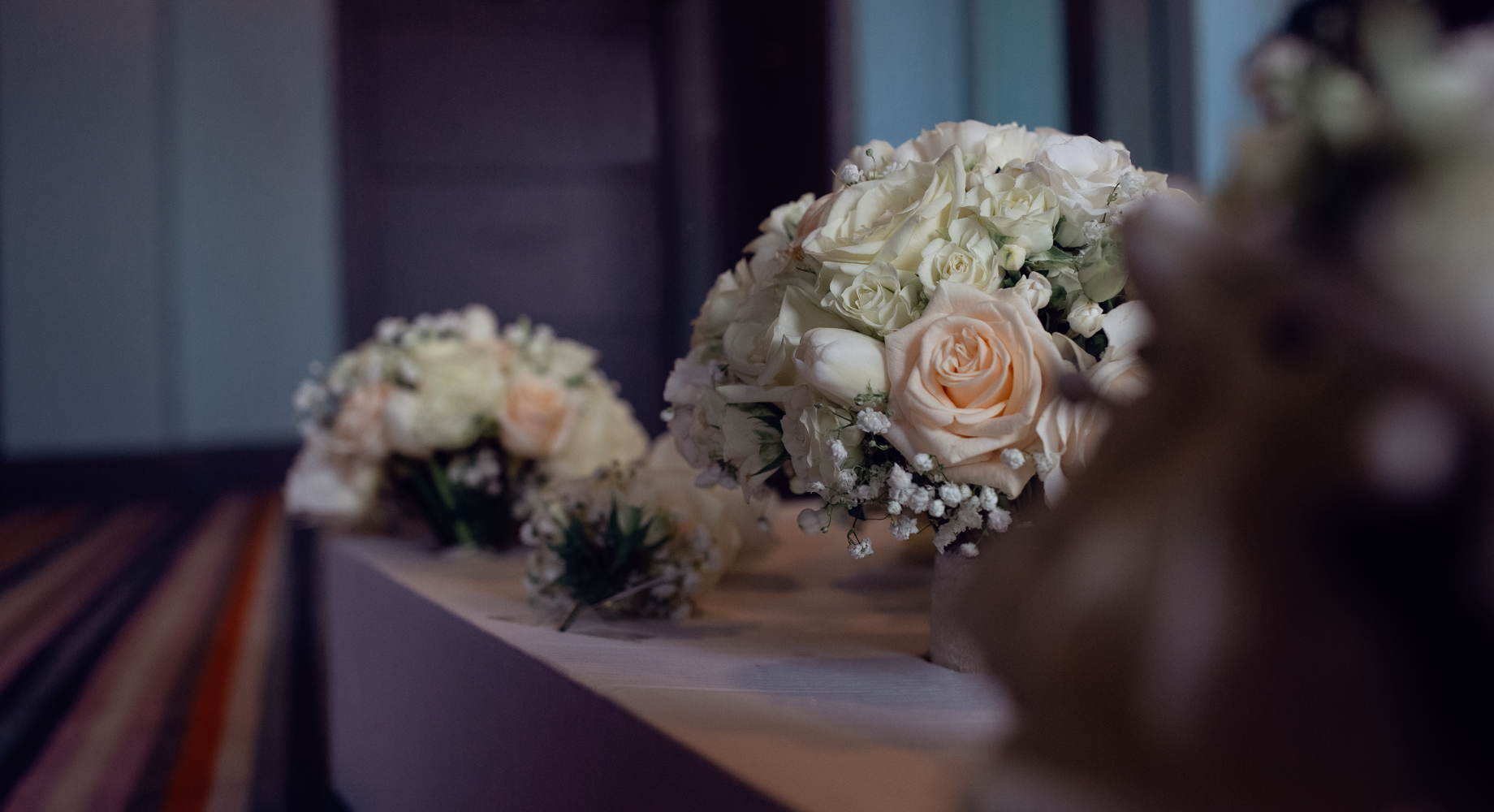 The brides bouquet just as it had arrived from the florists