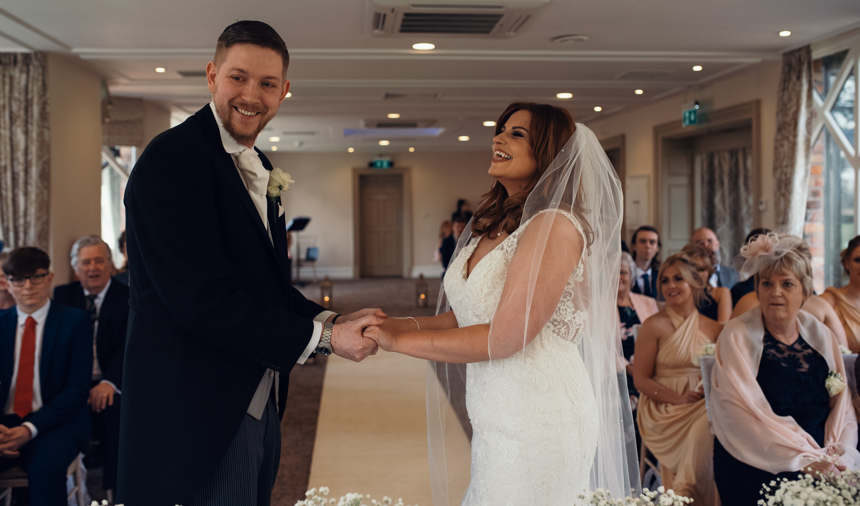 The moment the bride and groom say I do