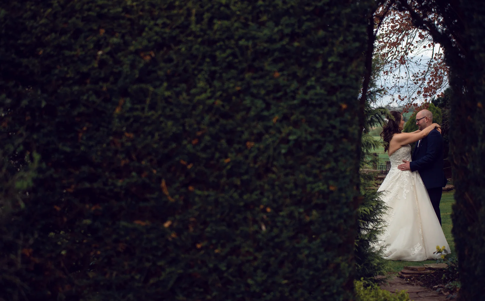 The bride and groom during couples portraits