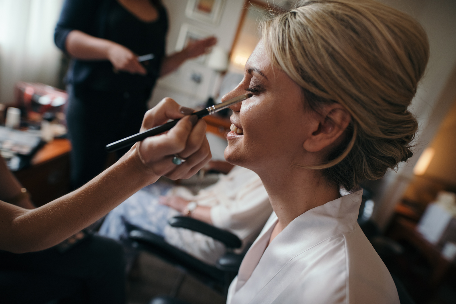 The bride during morning bridal preparations