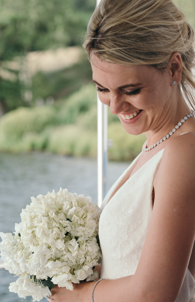 A nice portrait of the bride taken during the lake cruise