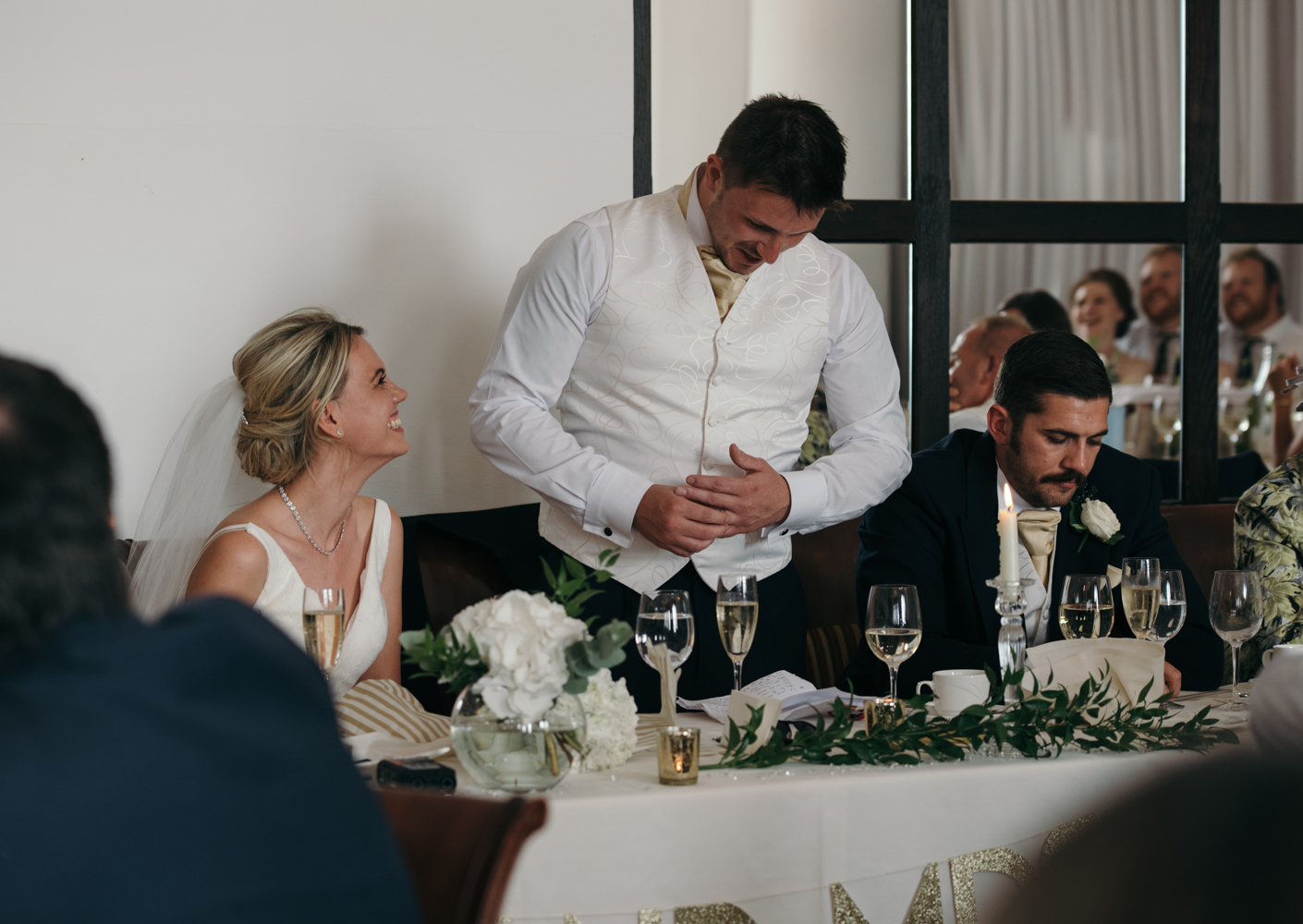 The groom making his speech