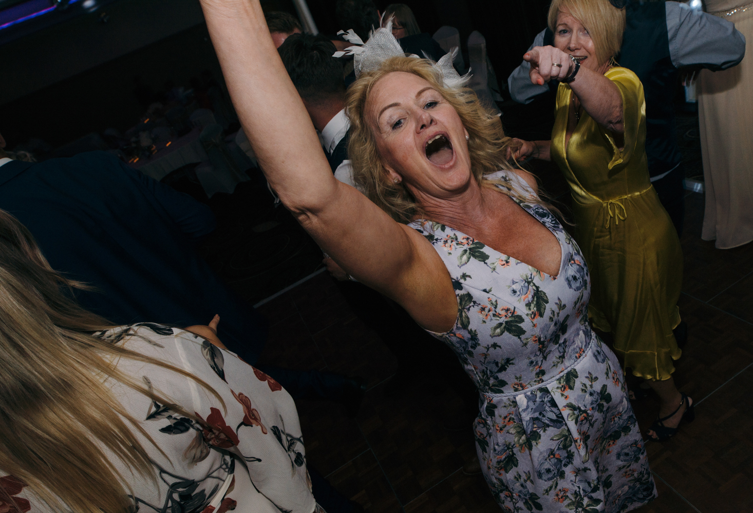 One of the wedding guests really enjoying herself on the dancefloor