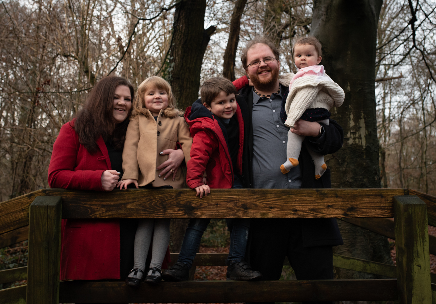  Nice family group photograph in the woods 