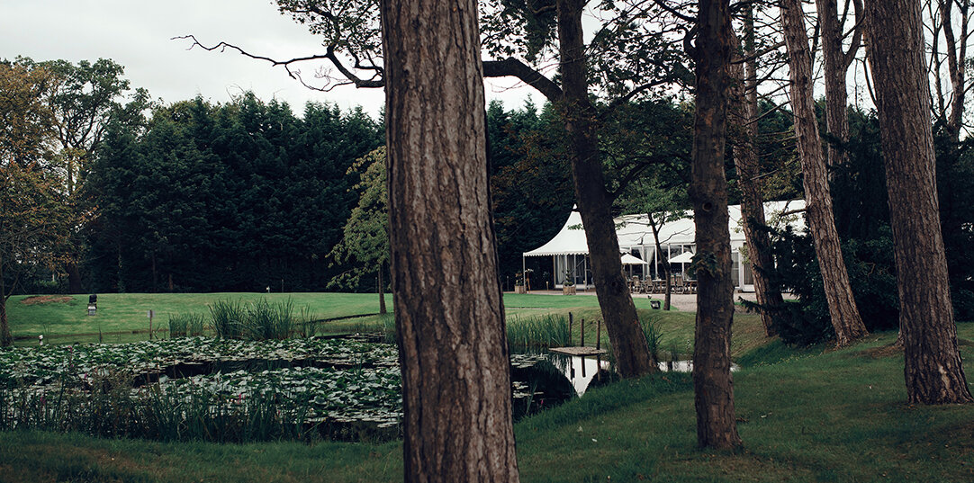 A view of the marque looking over the lake